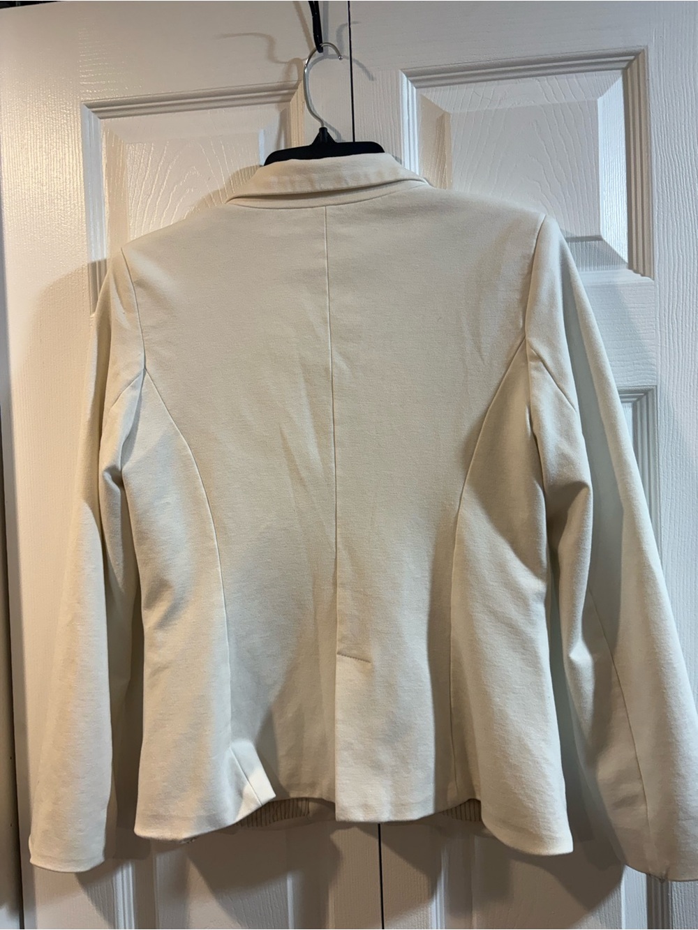 White Knit One Button Blazer Career Chic Medium - Picture 5 of 5